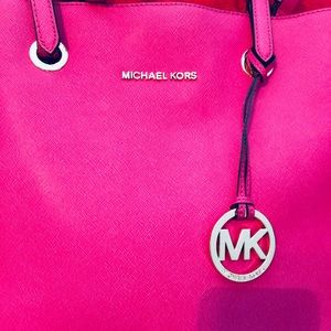 Michael Kors Fuchsia Saffiano  Large Travel Tote